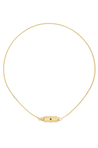 Micro Coco Sapphire Locket Necklace | 42cm