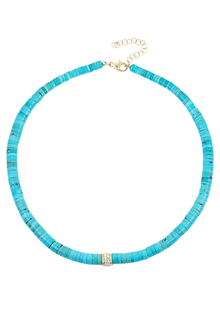 Turquoise Beaded Necklace | Diamonds