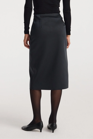 Sculptural Double-Satin Skirt | Black/White