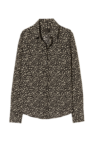 Gaia Slim Shirt | Black/Stone Cheetah Print