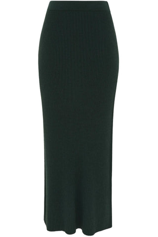 Valiant Merino Straight Skirt | Bottle Green