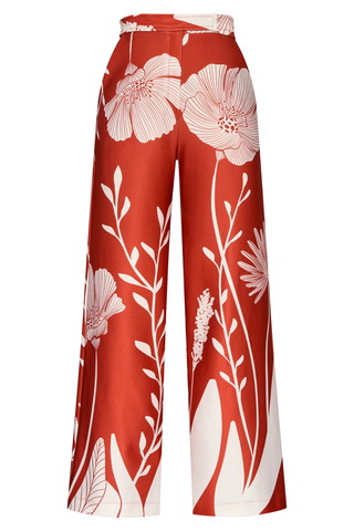 Ama y Haz Pant | Red Floral Border