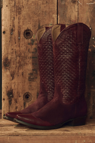 The Basket Weave Cowboy Boot | Oxblood
