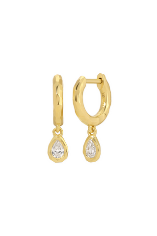 Micro Gabby Hoops | Pear Nano Nesting Diamond