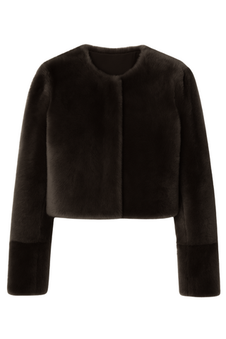 Lea Snap Front Reversible Jacket | Chocolate