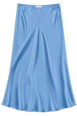 Miranda Scallop Trim Bias Cut Pull On Skirt | Coastal Blue