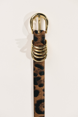 Hollyhock Animal Belt | Dark Jaguar / Gold