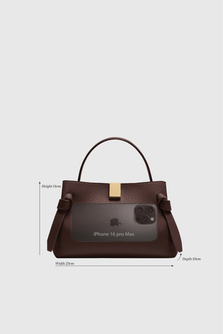 Mini Gyoza Leather Handbag | Espresso
