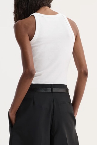 Scoop-Neck Rib Top | Optic White