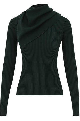 Valiant Merino Scarf Top | Bottle Green