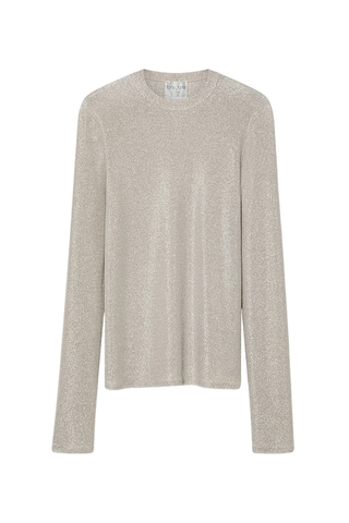 Lurex Jersey Crew-Neck T-Shirt | Moon