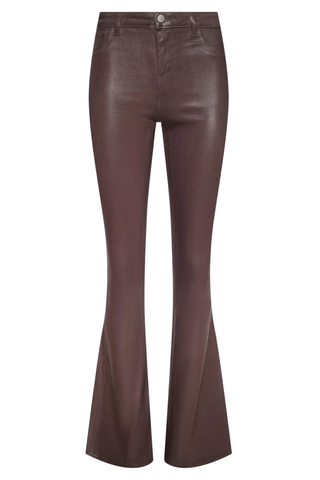 Marty Coated Flare Jean | Chocolate