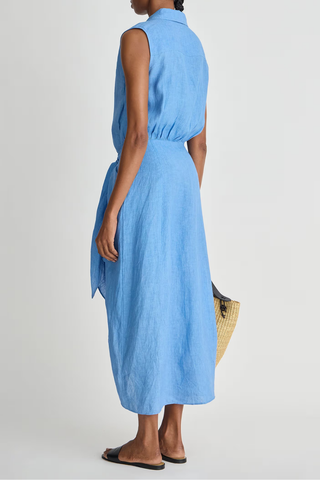 Tamar Sleeveless Wrap Maxi Dress | Marina Blue