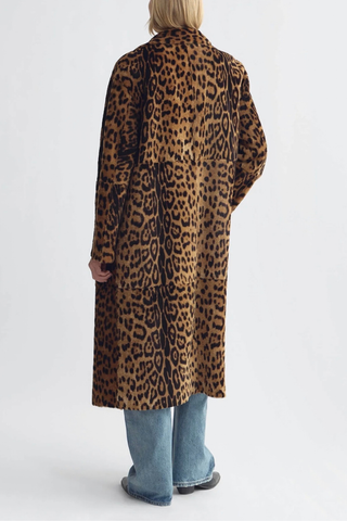 Davelle Shearling Coat | Leopard Print