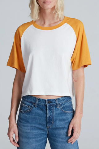 Short Sleeve Baseball Tee | Mustard