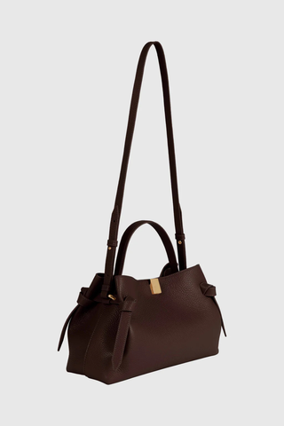 Gyoza Leather Handbag | Espresso