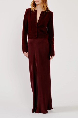 Grace Scallop Trim Bias Maxi Pull On Skirt | Cabernet