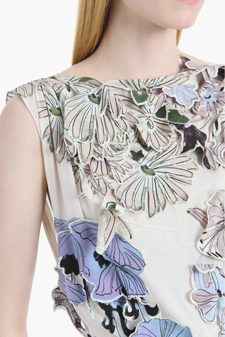 Carrol Dress | Ivory Applique Flowers
