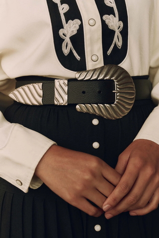 The Big Buckle Belt | Black With Silver