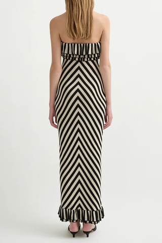 Miles Strapless Dress | Cream & Black