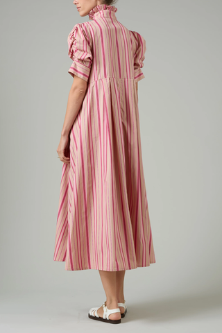 Venetia Dress | Biscuit & Pink