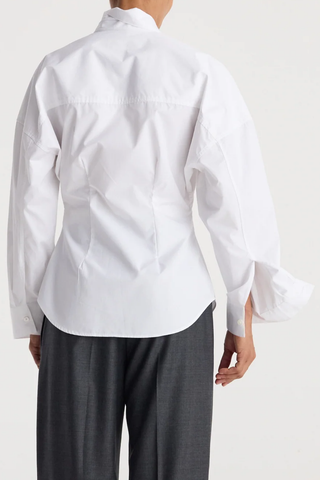 Poplin Uneven Collar Shirt | Optic White