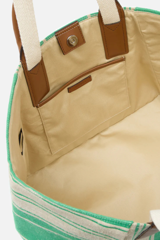 The Riviera Tote | Bright Green Stripe