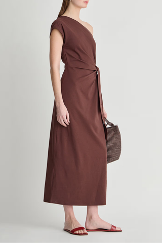 Georgie One Shoulder Maxi Dress | Chocolate