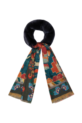 Fanory Silk Scarf 65x190 | Medaglione Di Iris 519054