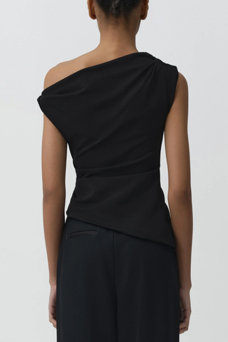 Zerra Draped Top | Black