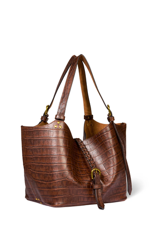 Joseph S Handbag | Imprimé Croco Cigare