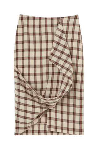 Draped Check Skirt | Red Table Check