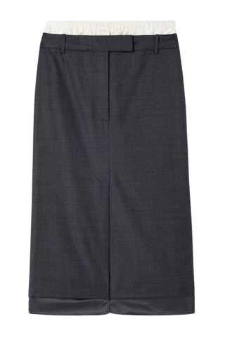 Boxer Detailed Skirt | Dark Grey Melange