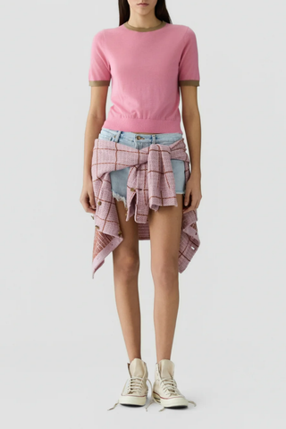 Airy Ringer Tee | Sprinkle / Camel