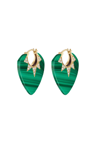 Classic Guitar Pick Earrings | Malachite