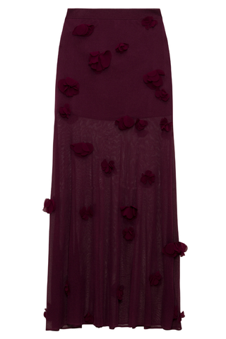 Cora Floral Applique Midi Skirt | Fig