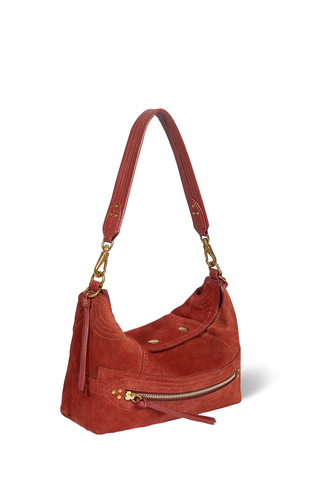 Lucky Hobo Small Bag | Rouille Split Suede