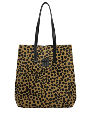 My Musa Dots Print Pony Hair Large Shopper Bag | Noisette