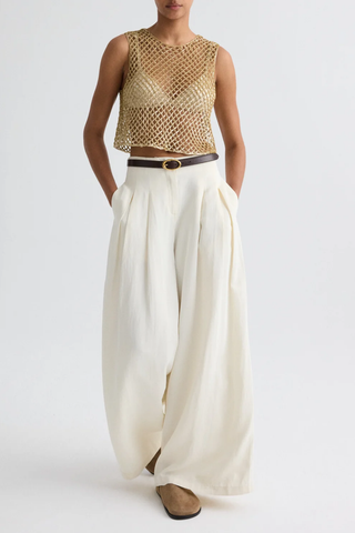 Sequined Muscle Tee | Olive Grey