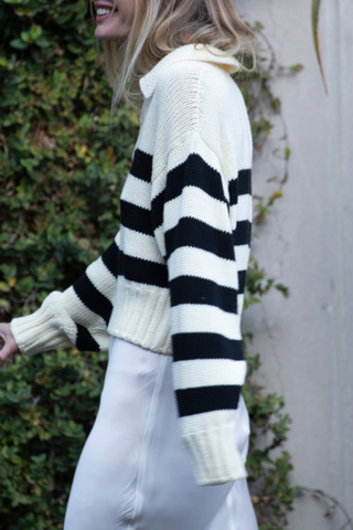 Venezia Sweater | Ivory/Black