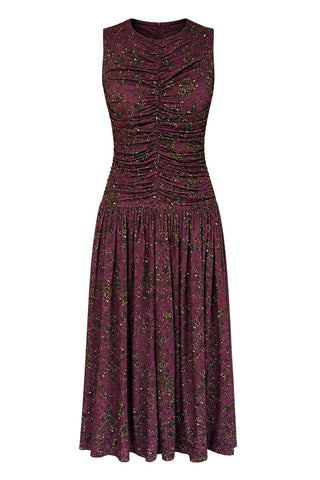 Elora Sleeveless Jersey Dress | Claret Floral