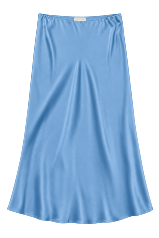 Miranda Scallop Trim Bias Cut Pull On Skirt | Coastal Blue