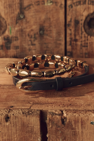 The Beaded Belt | Black With Gold
