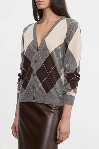 Knit Cashmere Cardigan | Argyle