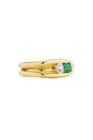 Impact Ring | Emerald and Diamond