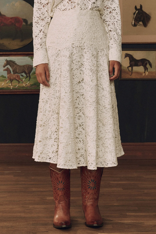 The Relic Lace Saddle Skirt | Cream