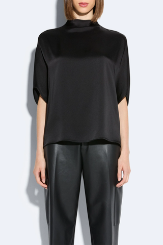 Satin Cape Tee | Black
