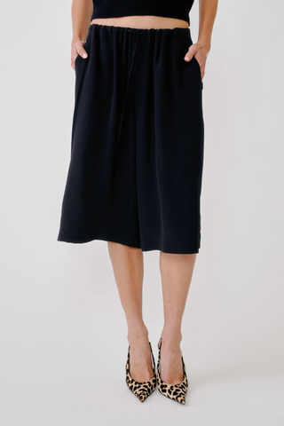 Issa Relaxed Drawstring Culotte | Black