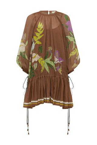 Alfie Ruched Mini Dress | Chocolate