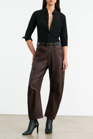 Shon Leather Pant | Dark Brown